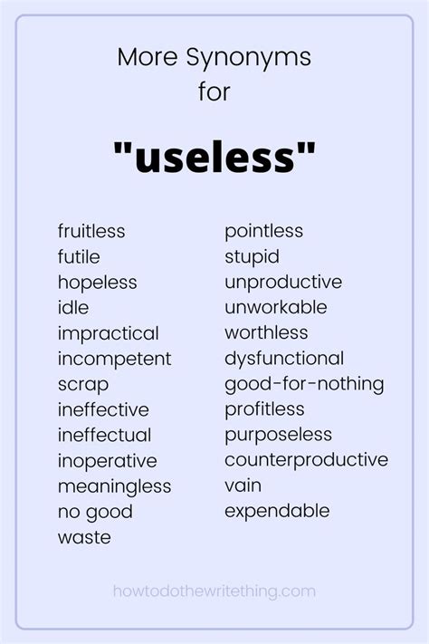 useless synonym